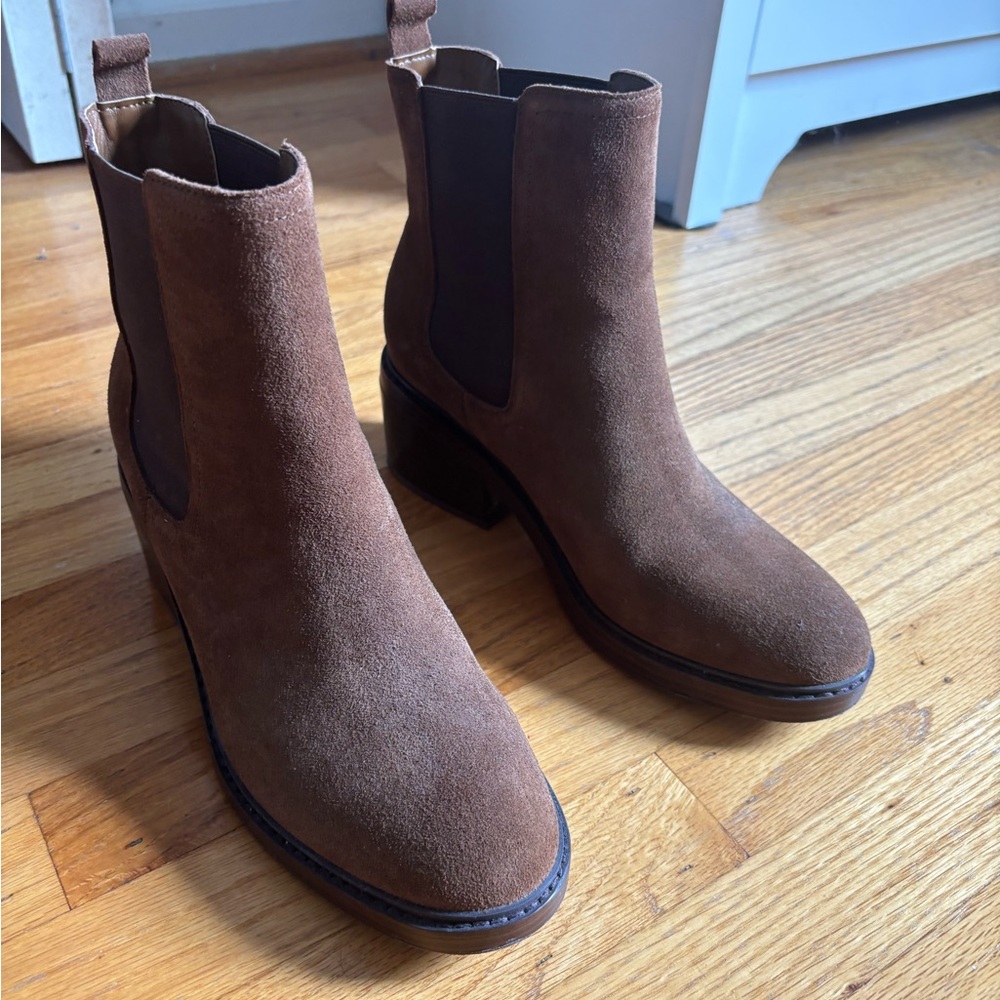 Marc Fisher Brown Suede Ankle Chelsea Booties